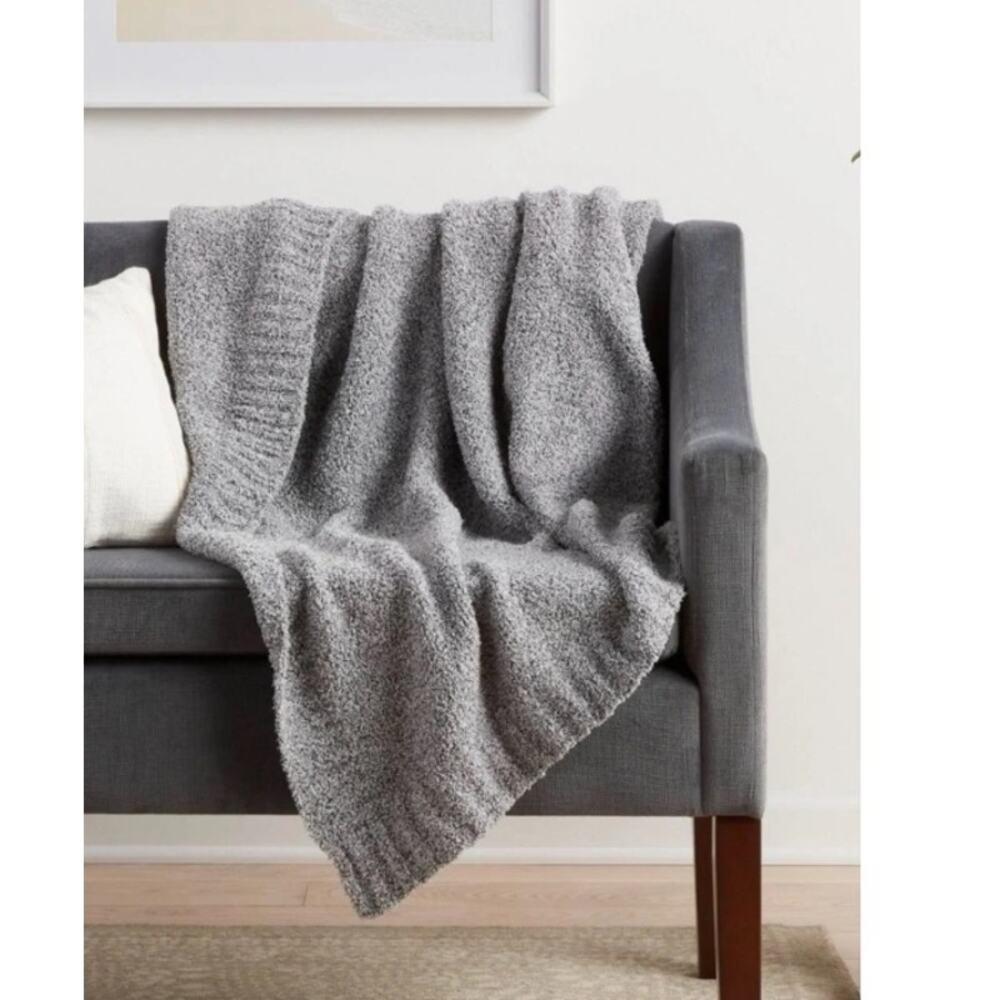 Threshold Heather Gray Super Soft Throw 50"x60" NWT